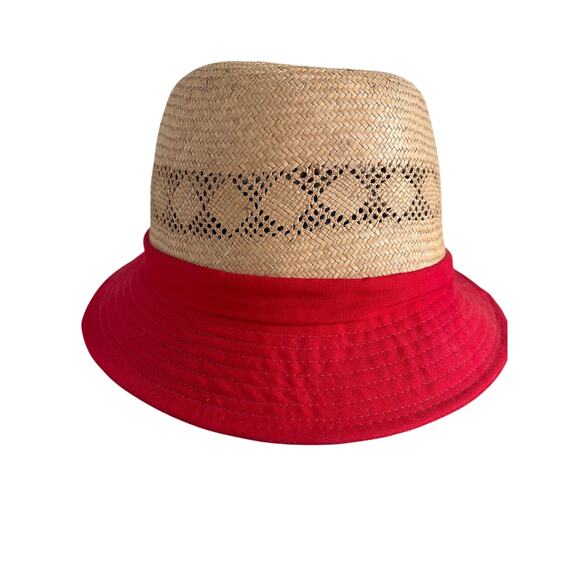 United Hatters Cap & Millinery Works Straw Woven Hat w/ Red Rim main image 5